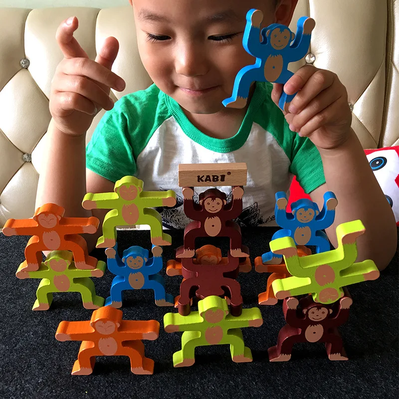 

Children Wood Building Monkey Balance Parent And Child Game Kindergarten Early Childhood Center Recommended Toy