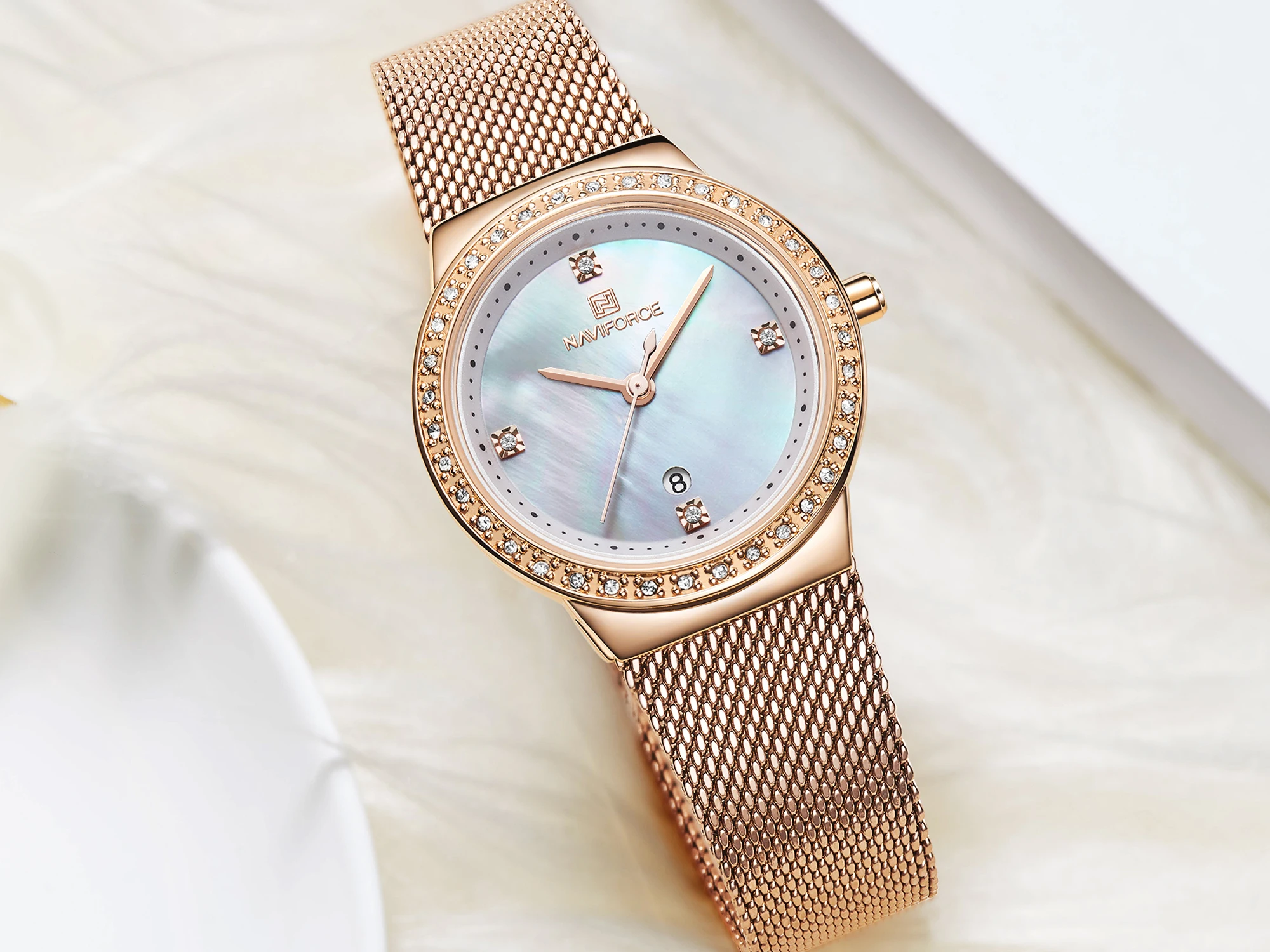 NAVIFORCE Топ люксовый бренд женские часы простые Кварцевые женские водонепроницаемые наручные часы женские модные повседневные часы Relogio Feminin