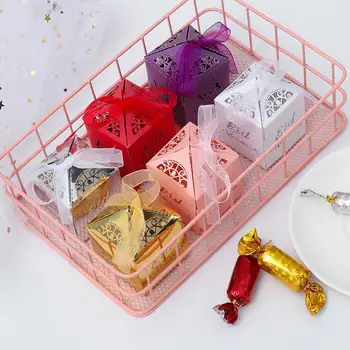

Portable Dessert Package Storage Hollow Party Decor Craft Festival Ribbon Gift Box Candy Boxes Paper Food Container Wedding