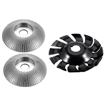 

2Pcs Tungsten Carbide Abrasive Angle Grinder Wheel & 1Pcs 90Mm Wood Carving Disc Woodworking Tools