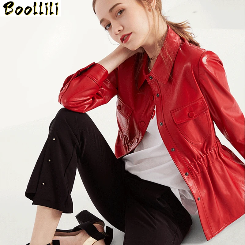 

Boollili Genuine Leather Jacket Women Korean Vintage Sheepskin Coat Women Clothes 2020 Jacket Spring Autumn Coat