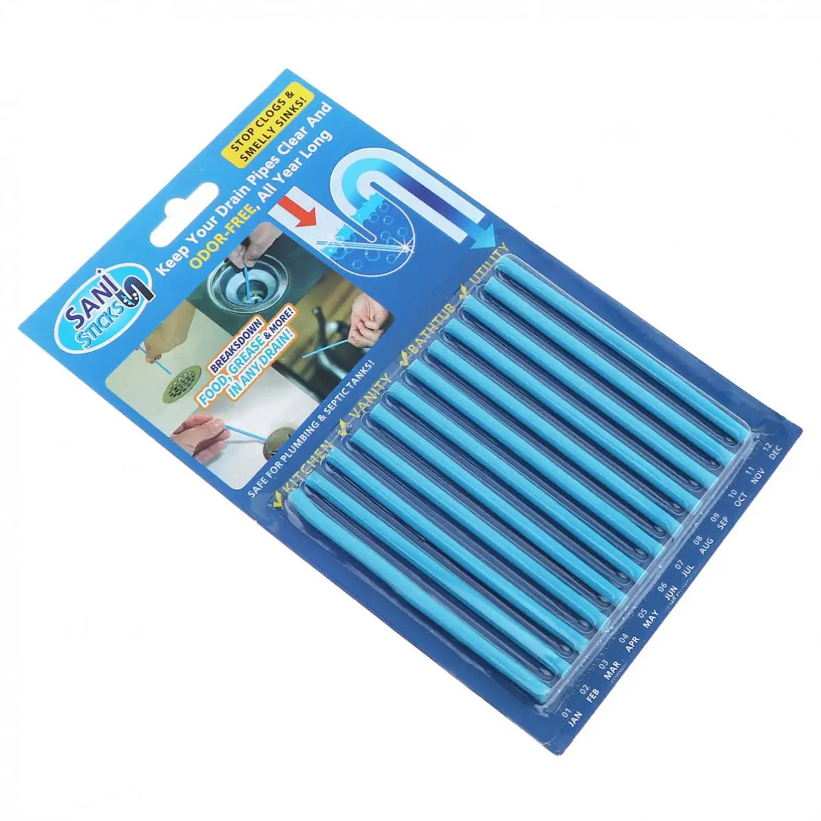 5 шт./лот трубопровод Ванна обеззараживание слив Кухня Раковина filt Sani палочки канализационная Чистящая штанга для кухни s