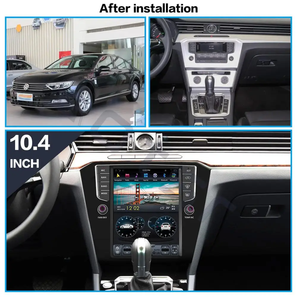 Clearance Aotsr Tesla 10.4“  Vertical screen Android 8.1 Car DVD Multimedia player GPS Navigation For Volkswagen Magotan CC 2017+  carplay 1
