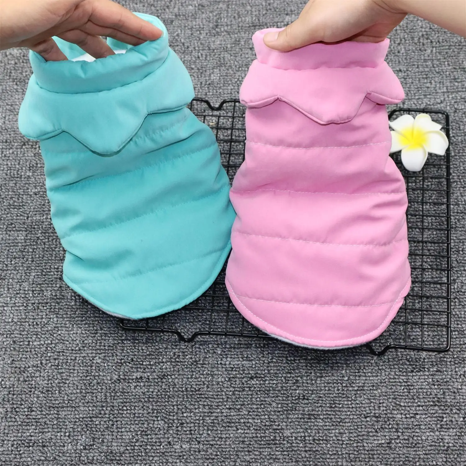 New Products Flower Cotton Vest Puppy Teddy Bichon Pet Dog Cat Clothes Women's Small Dogs Autumn And Winter Warm