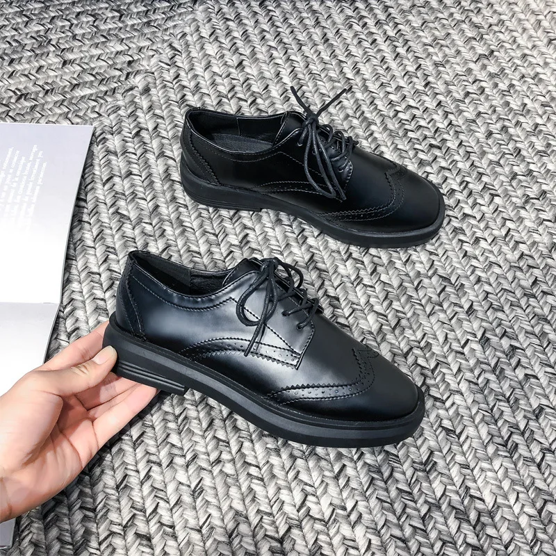 

INS Small Leather Shoes Women's British-Style 2020 Spring And Autumn New Style Bullock Style Shoes Women's Vintage Platform Shoe