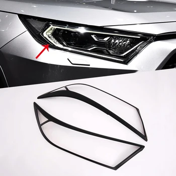 

2PCS Sticker Black Color Front Head Headlight Lights Trim Cover Decoration For Toyota RAV4 2019 2020 Exterior Car Accessories
