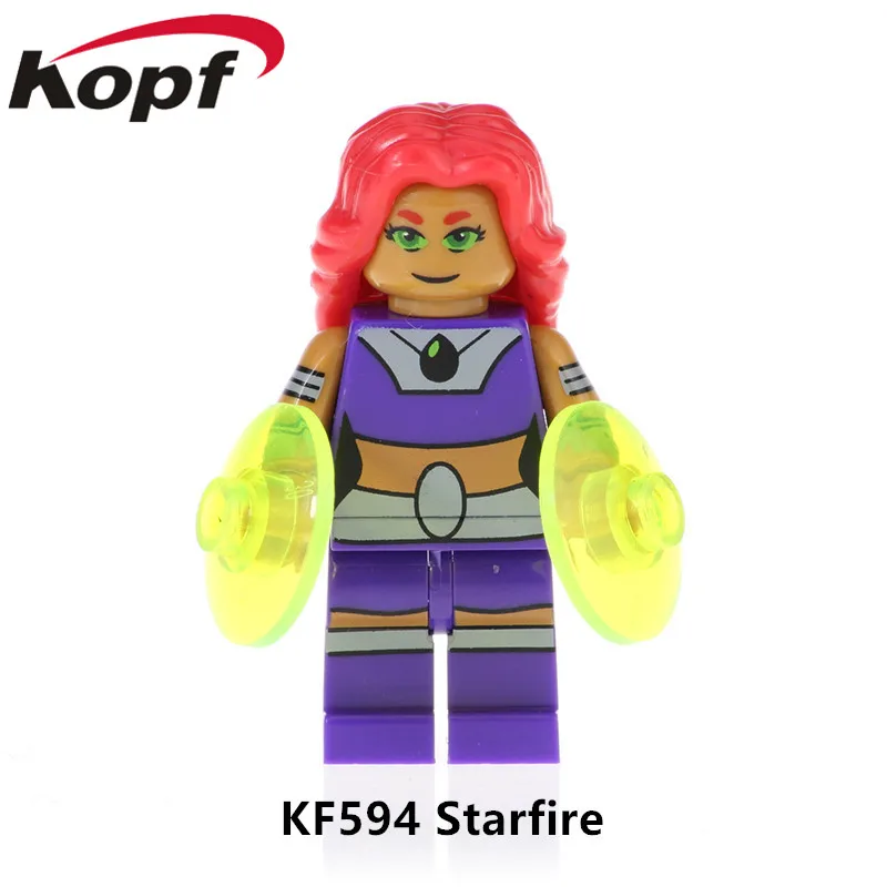 5 шт./компл. KF6049 строительные блоки Teen Titans серии Фигурки Робин Ворон киборг зверь модель для мальчика экшн кирпичики для детей игрушки
