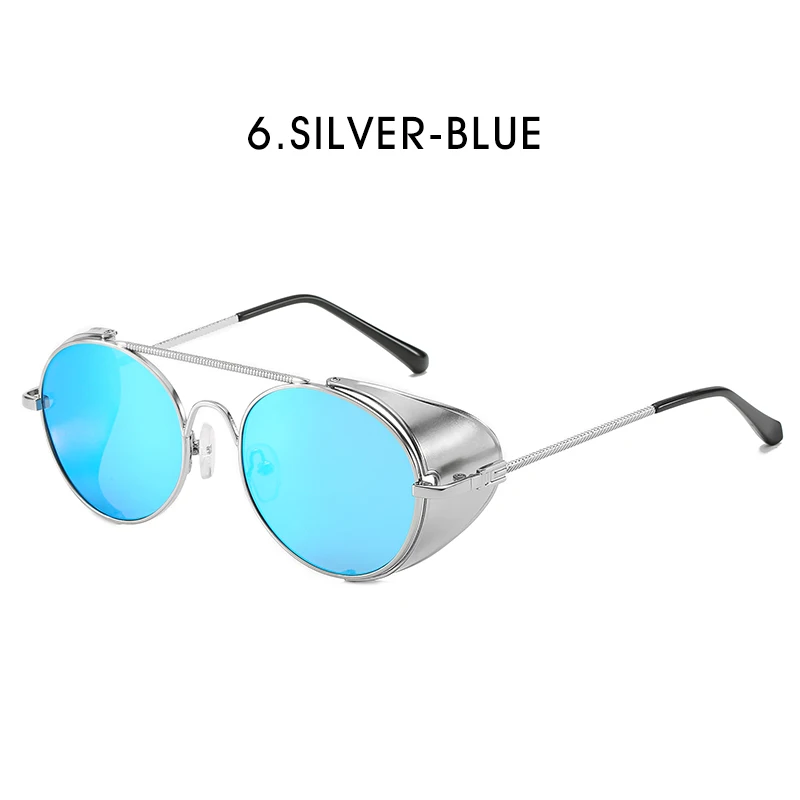 AIMISUV Роскошные стимпанк Солнцезащитные очки Мужские качественные ручной работы боковая защита бренд дизайн модные солнцезащитные очки UV400 - Цвет линз: AMS705C6