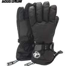 Мужские толстые лыжные перчатки, черные, для верховой езды, для альпинизма, спортивные перчатки, зимние, для улицы, для катания на лыжах, перчатки красного цвета, водонепроницаемые, 10K