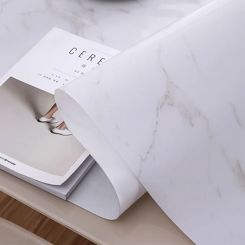  High Grade Imitation Marble Pvc Coffee Table Mat Custom Made Waterproof Oilproof Heat Resistant Tab