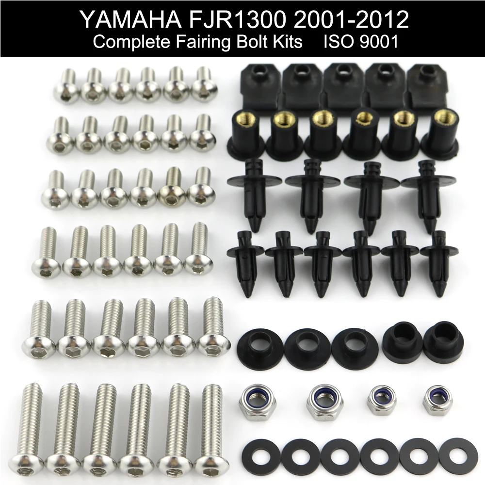 

For Yamaha FJR1300 2001 2002 2003 2004 2005 2006-2012 Complete Fairing Bolts Kit Full Fairing Kit Nuts Bolts Stainless Steel