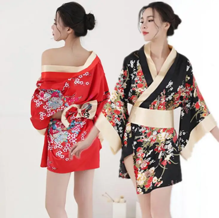 Woman Coat Japanese Cosplay Costume Sexy Kimono Chiffon Cardigan Woman Uniform Outer Garment