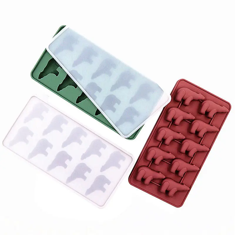 10-Grids Ice Box with Lid Cute Polar Bear Shape Pop Maker Household Silicone Reusable Popsicle Mold Tray | Дом и сад