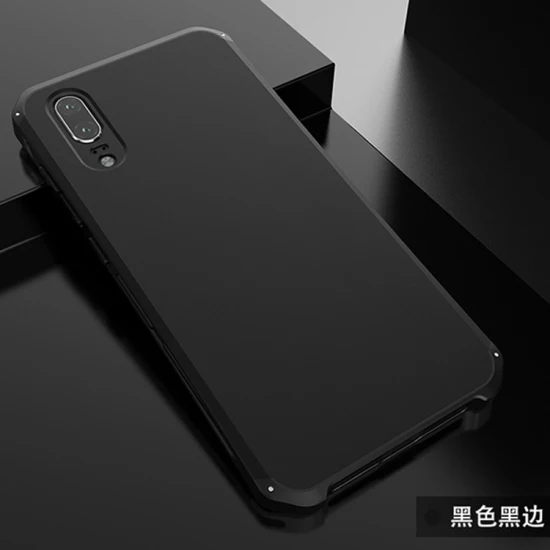 Black Black Side Анти-осенняя металлическая рамка P20 Пластиковая Задняя крышка для huawei P20 алюминиевый сплав p20 для huawei P20 Мобильный бампер чехол+ подарок - Цвет: Black Black Side