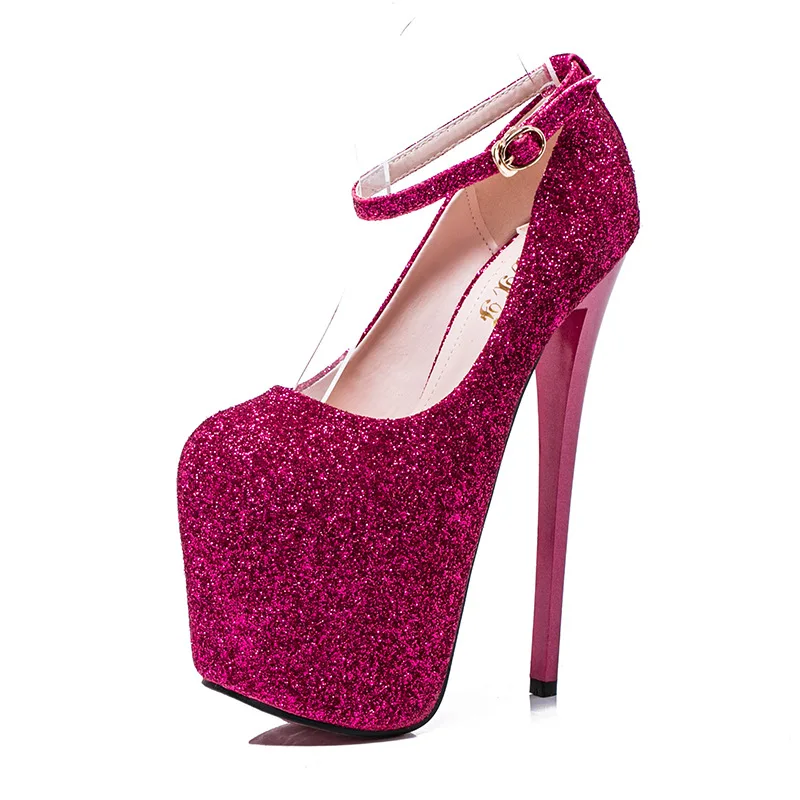 Ltart/женские туфли-лодочки пикантная женская обувь для ночного клуба на очень высоком каблуке 20 см обувь больших размеров 34-43 MJL-6678-6 - Цвет: Rose