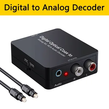 

Digital to Analog Audio Decoder Converter Adapter 2.0CH SPDIF Toslink Coxial in L/R RCA Stereo 3.5mm Jack out for HD player DVD