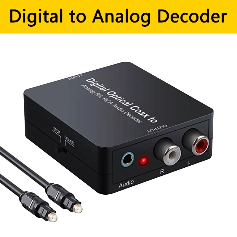  Digitale ad Analogico Audio Decoder Adattatore del Convertitore 2.0CH SPDIF Toslink Coxial in L/R R