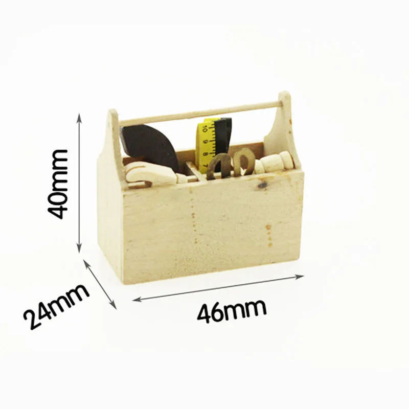 

1: 12 Dollhouse Mini Furniture Model Scene Candy Toy Wood Toolbox Scissors chi tao zhuang