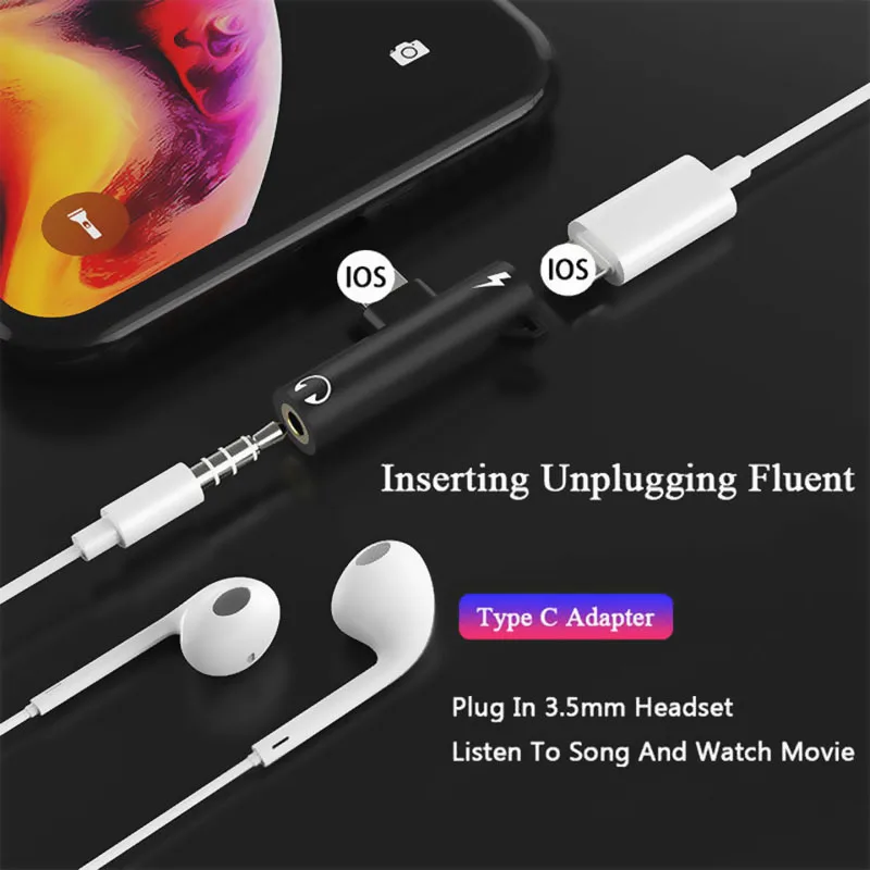 Для освещения до 3,5 мм разъем для наушников Aux аудио адаптер для iPhone X 7 8 Plus OTG адаптер конвертер сплиттер поддержка системы IOS