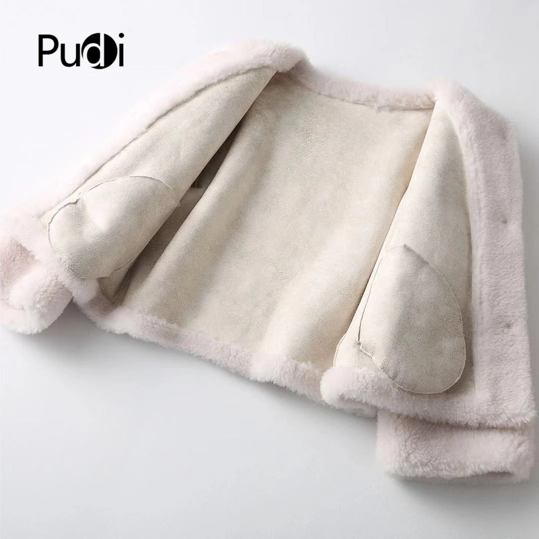 PUDI A18219, Женское зимнее пальто из натурального меха, воротник из настоящей шерсти, теплая куртка, натуральный мех, пальто для девочек, женская короткая куртка, пальто