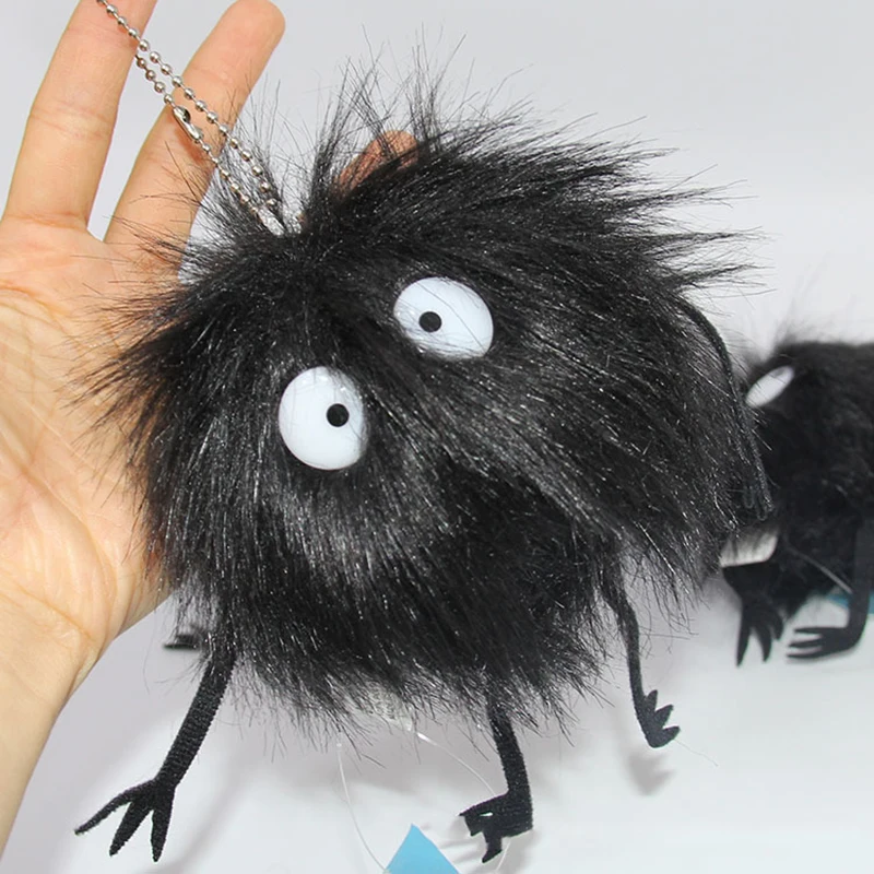 

1PC My Neighbor Totoro Fairydust Black briquettes elf push toy keychain pendants stuffed animals size 9cm N30