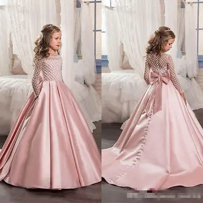 Roze Bloem Meisjes Prinses Jurk Kids Pageant Party Dance Bruiloft Verjaardag Baljurk Roze Bloem Meisjes Prinses Jurk Kids Pageant Party Dance Bruiloft Verjaardag Baljurk