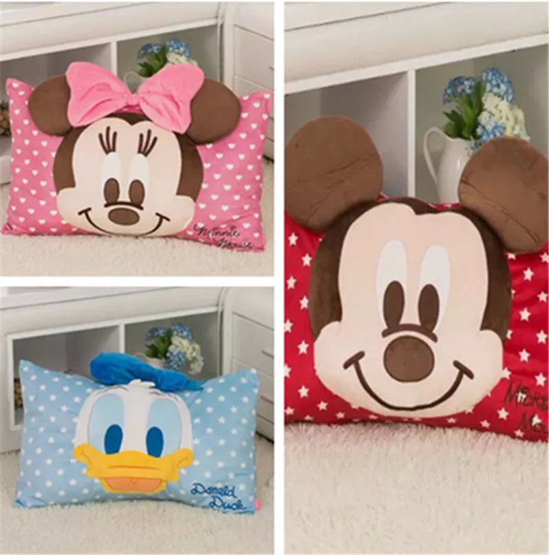 Disney Cute Mickey Mouse Pillow Case pink Couple Lovers Gift Pillow Throw Pillowcases Home Bedroom Two Pair Pillows Bedding Set