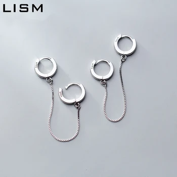 

LISM Hot Sale 925 Sterling Silver New Trendy Punk Dangle Earrings For Women Young Girl Party Jewelry Silver Color Earrings