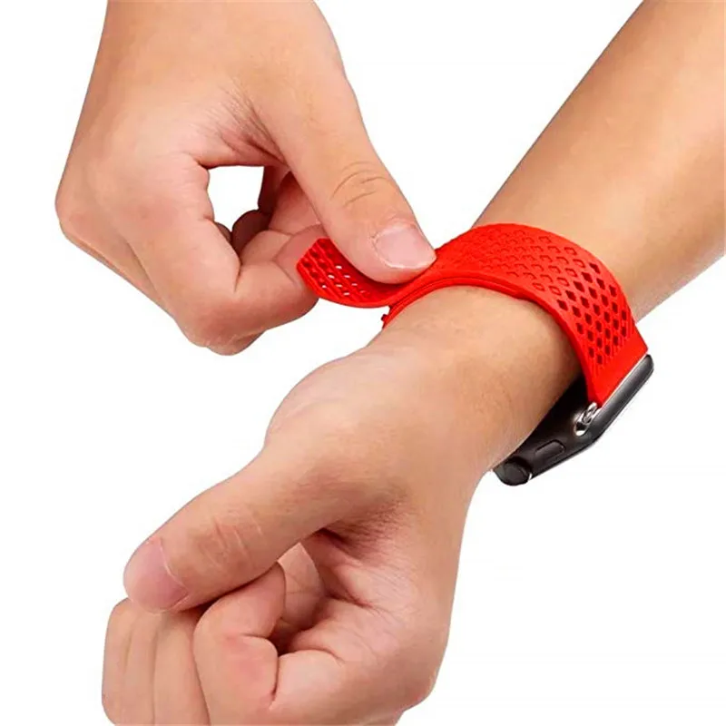 Без пряжки дизайн спортивный силиконовый ремешок для Apple Watch Series 4 3 2 1 мягкий ремешок замена Браслет для iWatch 44mm42mm 40mm38mm