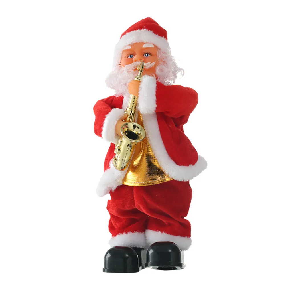 Santa Claus Figure Singing Musical Santa Electric Toy Ornaments Gift For Kids Toys For Children Singing Funny Gifts Juguetes