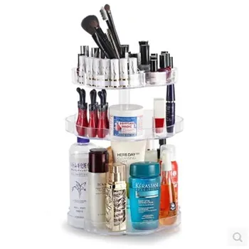 

New Fashion Clear 360 Degree Rotating 4 Layers Nail Polish Rack Lipstick Storage Holder Makeup Organizer Make Up Brush Box Shelf