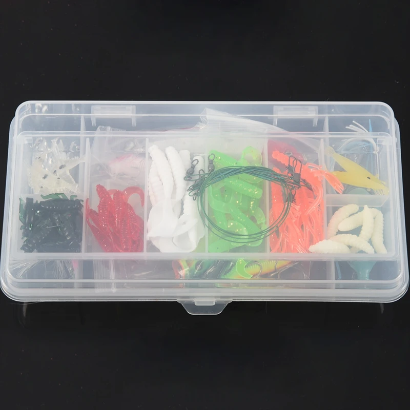 Hot HG-100 Fishing Lures Spinners Plugs Spoons Soft Bait Pike Trout Salmon+Box Set