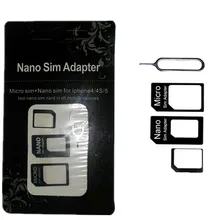 Adaptador de tarjeta SIM conversión Cuatro en Uno 4 en 1 Tarjeta de restauración teléfono móvil Metal tarjeta SIM adaptadores Micro SIM estándar(China)