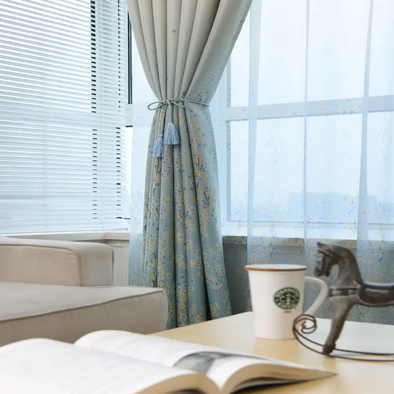 Американские Цветочные затемненные шторы для гостиной спальни кухни с принтом в