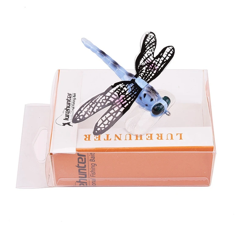 Hot-2 Pcs Fishing Floating Bait Dragonfly Artificial Simulated Fly Fishing Lure Colorful Baits Bionic Water Surface Fly Insect A