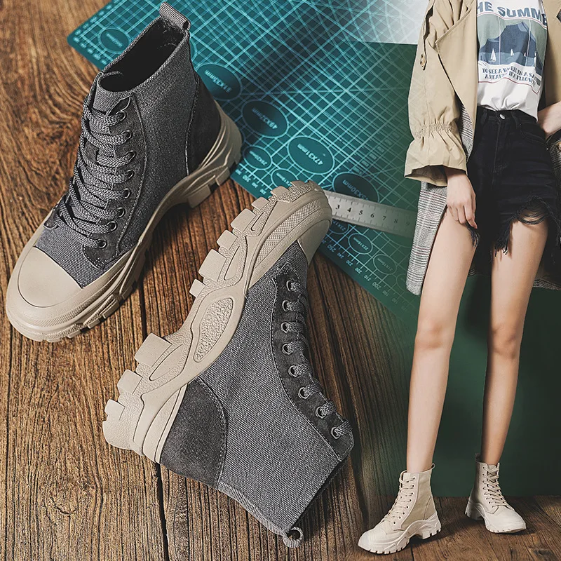 Botas mujer; обувь года; женские Ботинки martin; Брендовая обувь из натуральной кожи; zapatos de mujer; женские ботильоны на толстой подошве; Цвет Черный