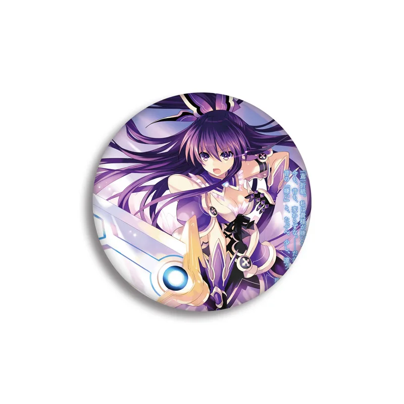 see chart 1 шт. 58 мм значки аниме Дата живого Yatogami tohka Yatogami Tenka Itsuka Kotori значки акриловая брошь - Окраска металла: see chart