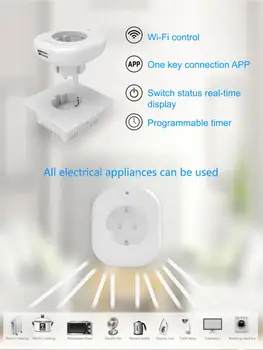 

Wireless Smart Socket EU PLUG WIFI Smart Socket Smart Life APP WIFI Intelligent Control Socket Alexa Google Home Mini IFTTT