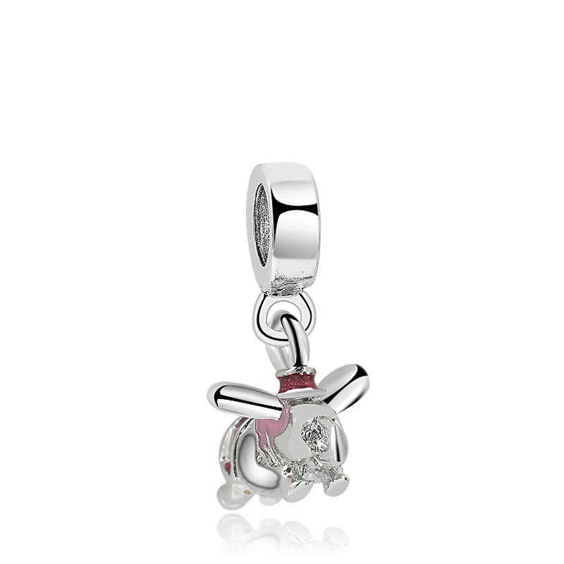 5PCS-Red-Enamel-Silver-Cartoon-Animal-Fly-Elephant-Alloy-Beads-Dumbo-Charms-Fit-Fashion-DIY-Bracelet