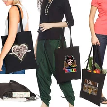 Shopper Bags Women All-match Shopping Bag Cool Style Pattern Tote Bag Shoulder Bag Canvas Bags Large Capacity College Handbag