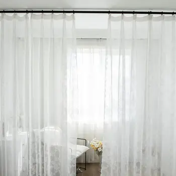 

2020 Durables Curtains Screens Venues Window Lace Partition Printed Semi-shading Valance Drape Voile Tulle Sheer Scarf Valances