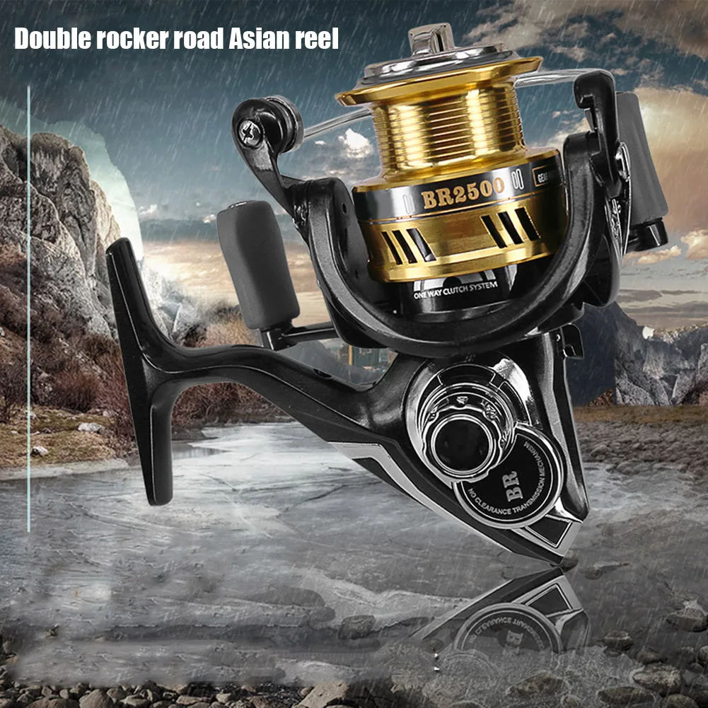 New High Speed Ratio Spinning Reel BR Fishing Reel Middle Roller Spool Double Rocker Fishing LMH66