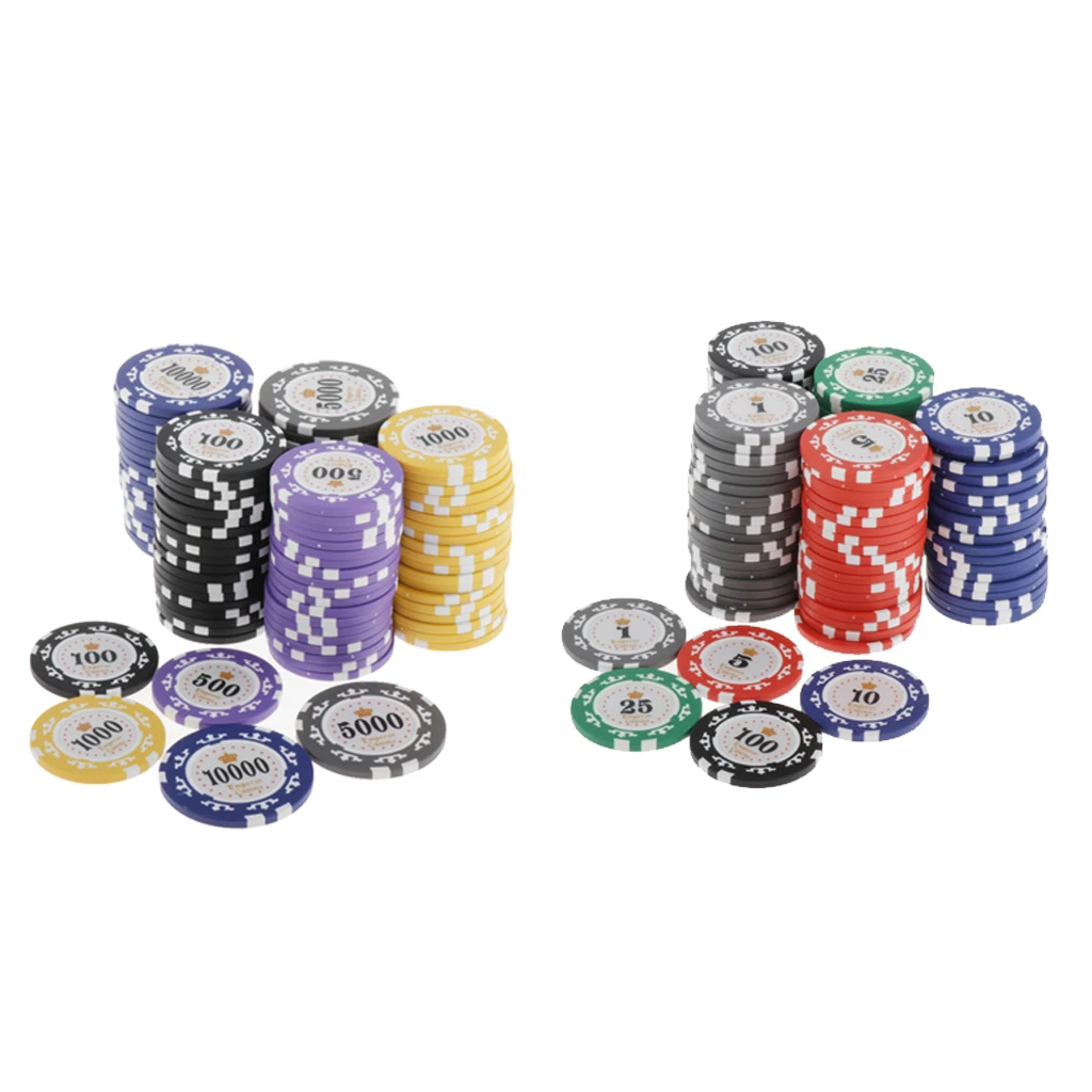 100pcs Poker Chips Casino Supply Board Games Chips Set