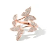 Luxury Butterfly Open Adjustable Rings For Women Full Crystal Wedding Rings Rose Gold Fashion Finger Ring Female Engagement Ring ► Photo 3/5