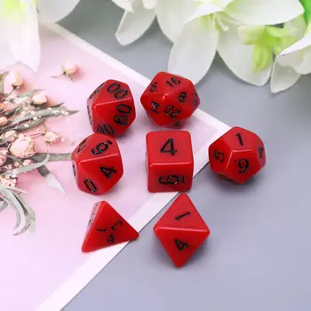 

7 Pcs Acrylic Red Dice Black Points D4 D6 D8 D10 D12 D20 KTV Bar Nightclub Entertainment Tools Adult Toys N0HA
