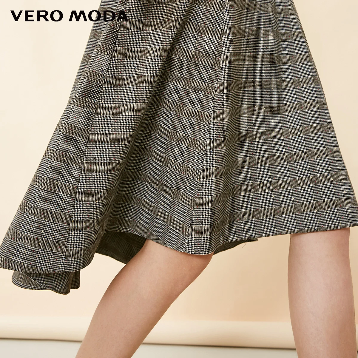 Vero Moda женское платье в клетку с круглым вырезом и рукавами 3/4 | 31917C504