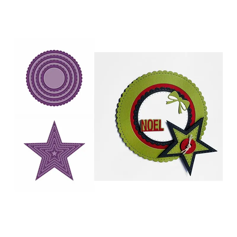 

Metal Cutting Dies Star Round Layered Frame Stencils For DIY Scrapbooking Photo Album Decorative Embossing Card New Die Cut 2019