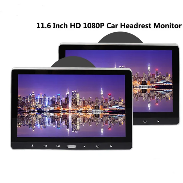 2PCS 2 шт 11,6 дюймов Автомобильный подголовник монитор dvd-плеер с USB/SD/HDMI/IR/FM/Game HD 1080P 1366 × 768 разрешение подголовник DVD монитор - Цвет: 2PCS