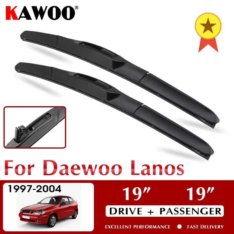 

KAWOO Wiper Front Car Wiper Blades For Daewoo Lanos 1997-2004 Windshield Windscreen Front Window Accessories 19"+19" LHD RHD