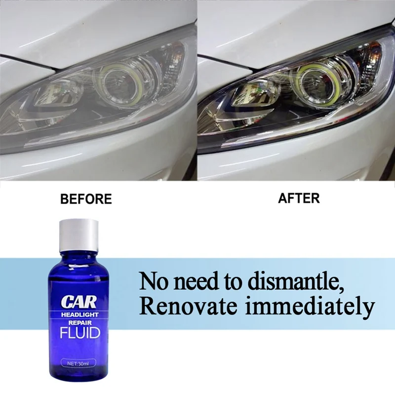 

30ML Car Headlight Repair Fluid Universal Scratches Remover Retreading Maintenance Tool Auto Head Light Polish Clean Tools